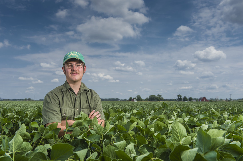 An agricultural science student "in the field".